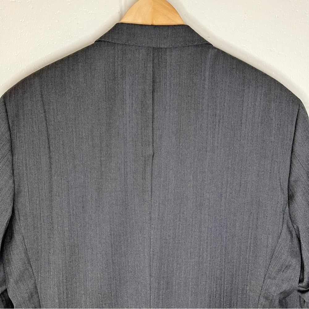 Hugo Boss Mens  Size 40L The Sweet87 Wool Metal Button Herringbone Blazer Jacket - Picture 9 of 16
